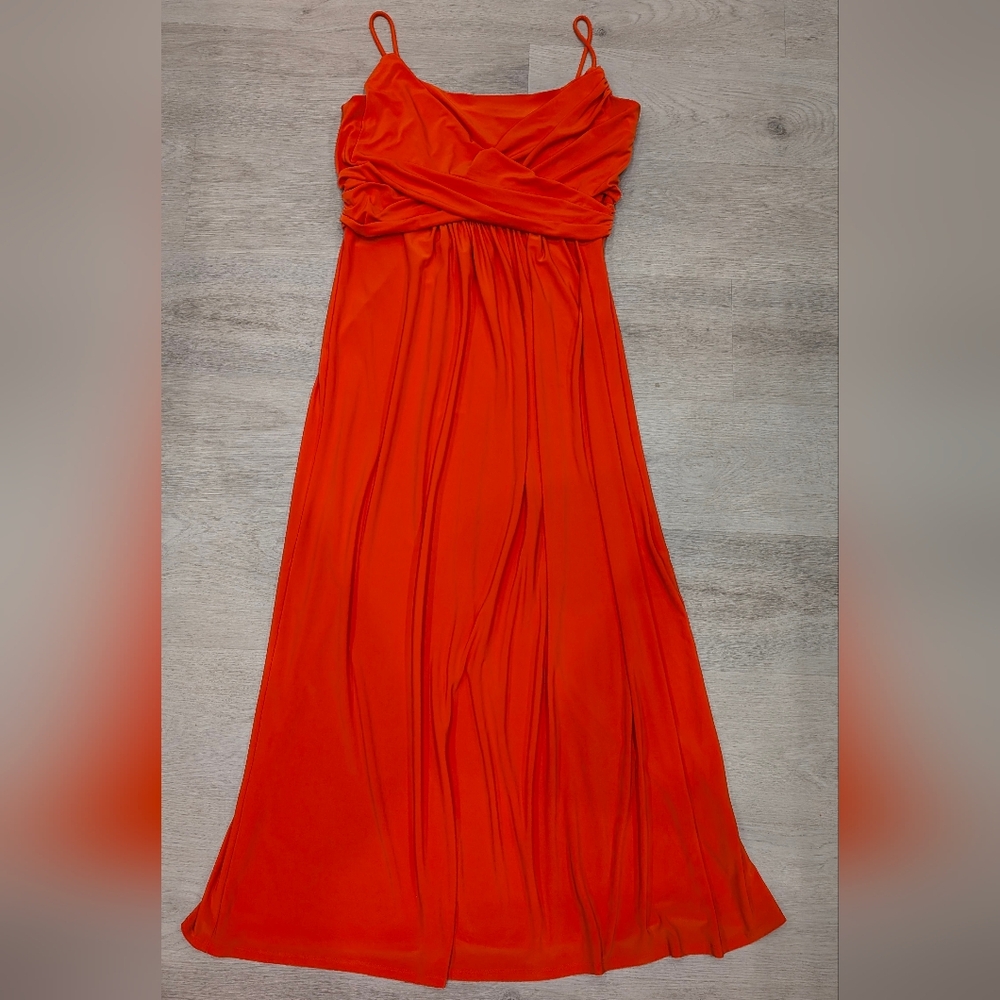 Lauren Ralph Lauren Orange Maxi Dress with Spaghetti Straps